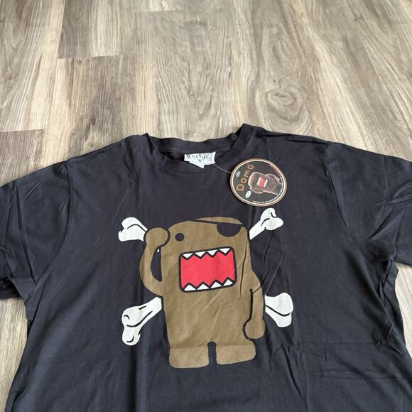 Vintage Y2K Domo T-Shirt Size L Pirate Skull And Bones Cartoon Promo Tee NEW NWT - Picture 2 of 6